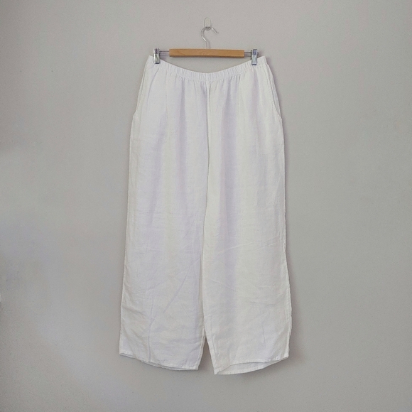 Flax Floods Linen Pants Size Large White - Picture 5 of 16